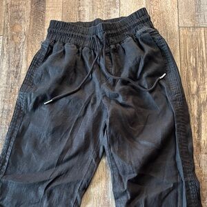 European linen wide leg pants